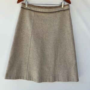 GAP Vintage Cream Wool Blend A Line Skirt Size 10 Western Aztec Trim Yellowstone